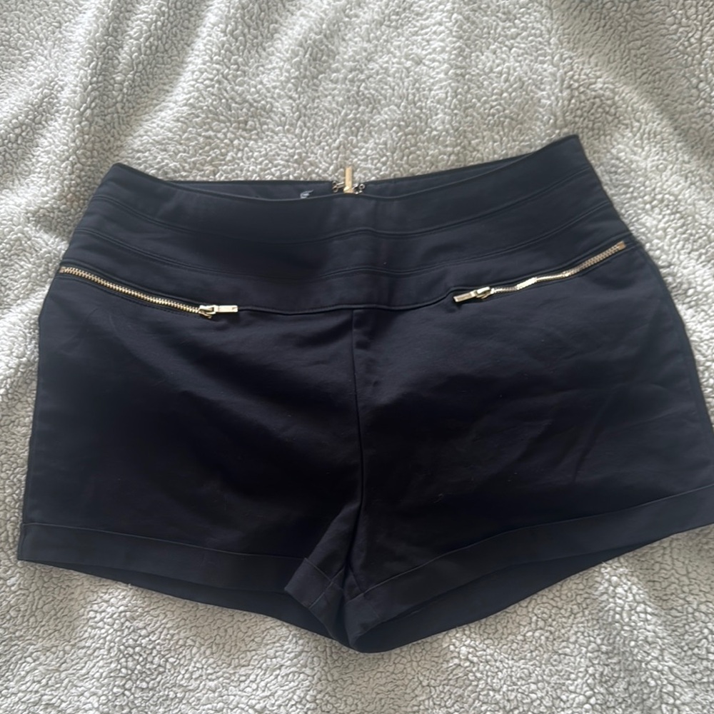 Bebe High Waist Black and Gold Shorts